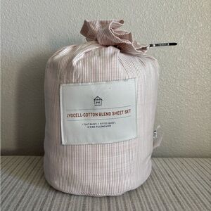 NWT 4pc King Micro Stripe Sheet Set Rust - Hearth & Hand with Magnolia